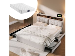 Lit 2 places 140x200 cm <strong>HAVRYA</strong> <strong></strong> coloris beige