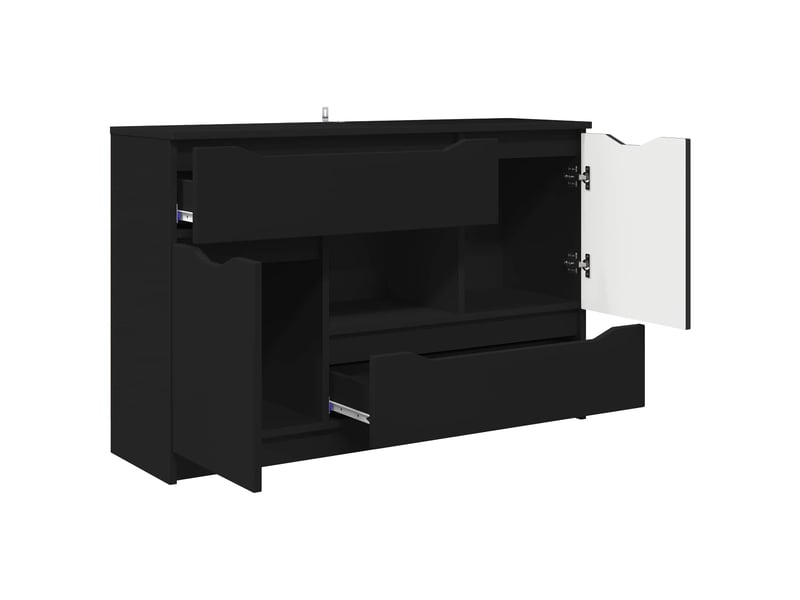  Buffet - bahut - meuble de rangement noir 100 x 30 x 65,6 bois d'ingénierie  - Conforama E