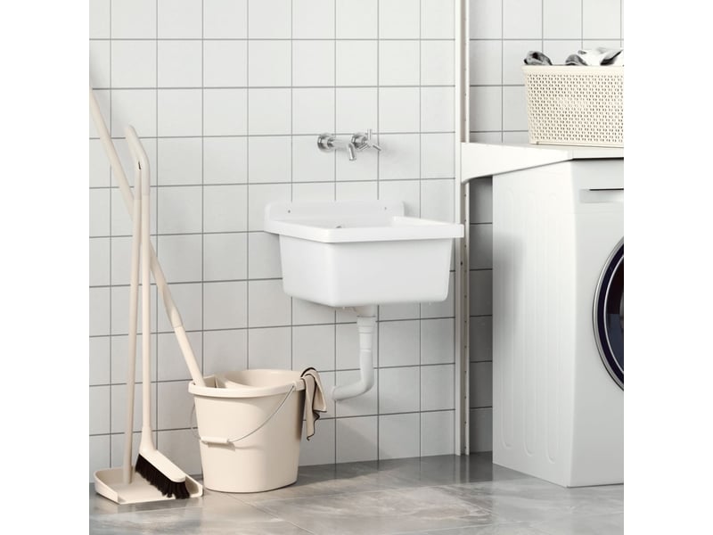  Lavabo pour montage murale blanc 40x40x24 cm résine cf65680  - Conforama C