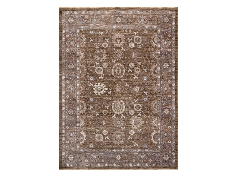  Tapis laris 743 vert   brun clair – motif cadre, ornemental, classique, franges 240x320 cm  - Conforama B