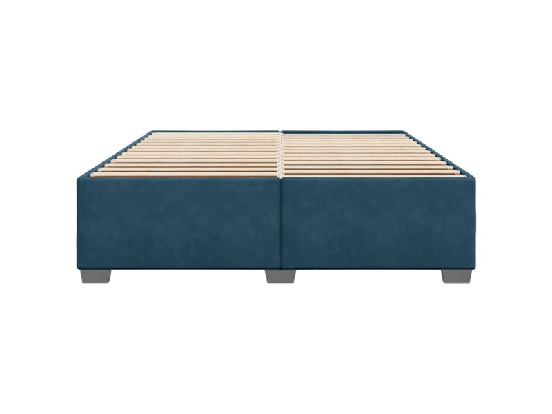  Lit double- lit adulte -  cadre de lit sans matelas bleu 200x200 cm velours  - Conforama C