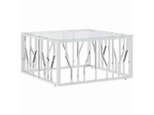 Table basse rectangulaire coloris argenté  