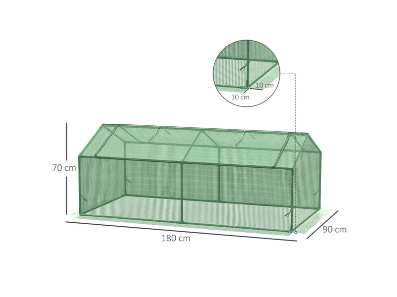 Serre fenêtre, film maille pe, hivernage, balconjardin, tomates 180x90x70 cm, verdure. - Conforama E