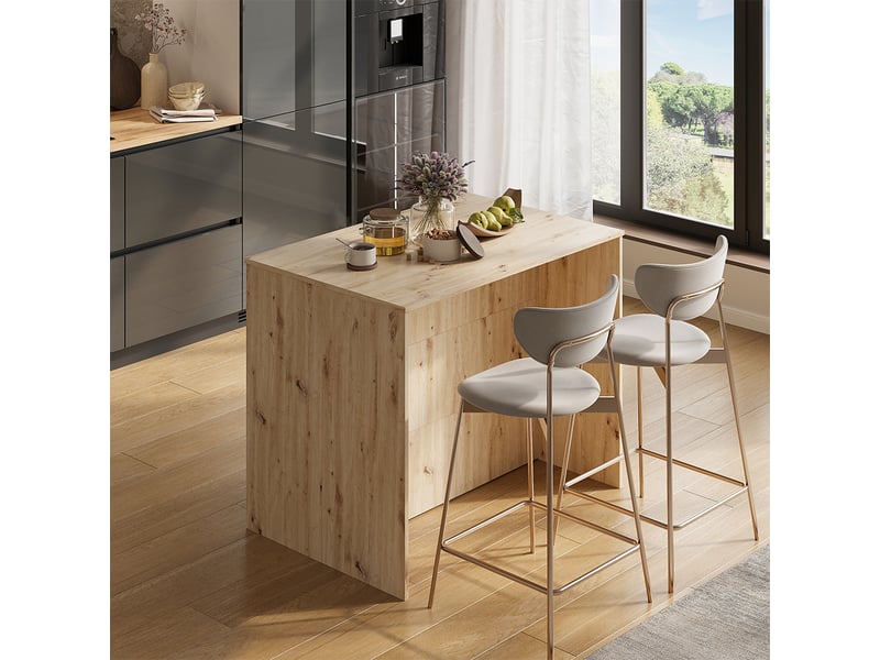  Vicco table de bar, chêne artisanblanc, 105x70cm  - Conforama C