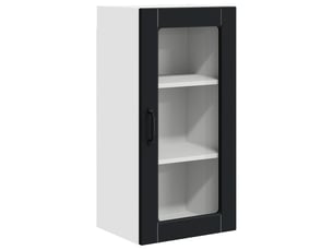 Meuble mural de cuisine, cabinet en verre mural noir 40x31x80cm shl1523