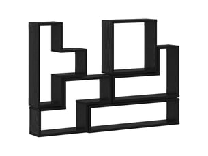 Étagère flottante, étagère suspendue montage mural chêne noir 96 x 12 x 64 cm cf42521