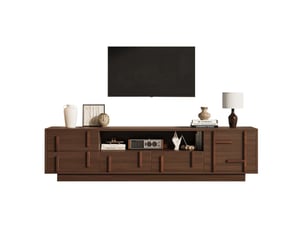 Meuble tv coloris bois foncé 180 cm <strong>MODFU</strong>  <strong></strong>