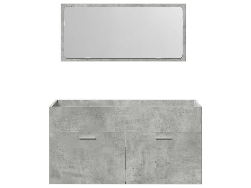  Armoire de bain avec miroir, cabinet de salle de bain gris béton bois d'ingénierie cf64972  - Conforama D