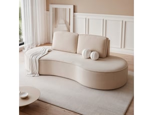 Canapé droit fixe <strong>IDOHOME</strong> <strong>SOFIA</strong> 2 places Tissu beige