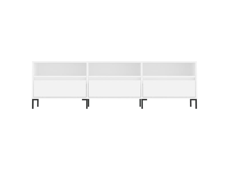  Meuble tv - banc tv - meuble de rangement blanc 150x30x44,5 cm bois d'ingénierie  - Conforama E