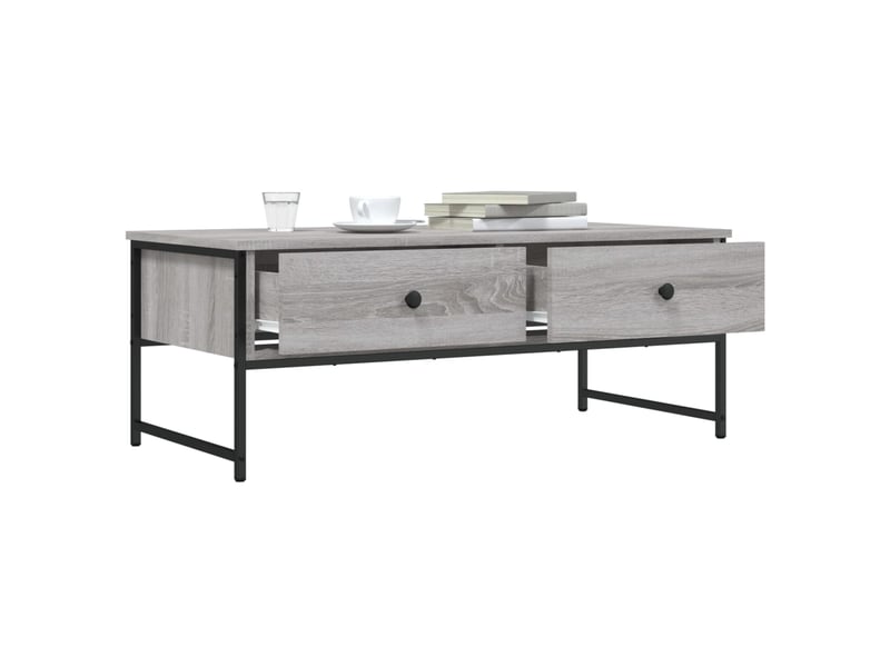  Table basse - table de salon - table à thé sonoma gris 101x49x39,5 cm bois d'ingénierie  - Conforama D