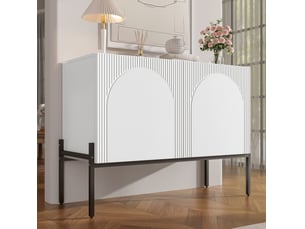 Buffet bas 2 portes avec pieds métal, 100 x 75 x 40 cm evryae
