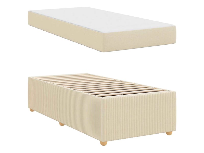  Lit simple- lit adulte -  cadre de lit crème 100 x 200 cm tissu  - Conforama C