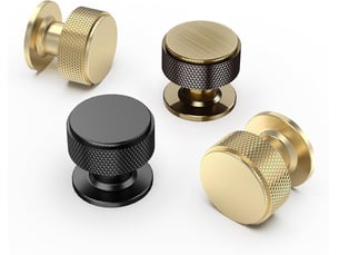 Lot de 10 poignées vintage en laiton ancien brillant, poignées à un trou pour portes de cuisine et meubles