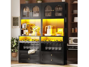 Buffet 4 porte(s) 4 tiroir(s) <strong>WISHDOR</strong> <strong></strong> - 140 cm coloris noir