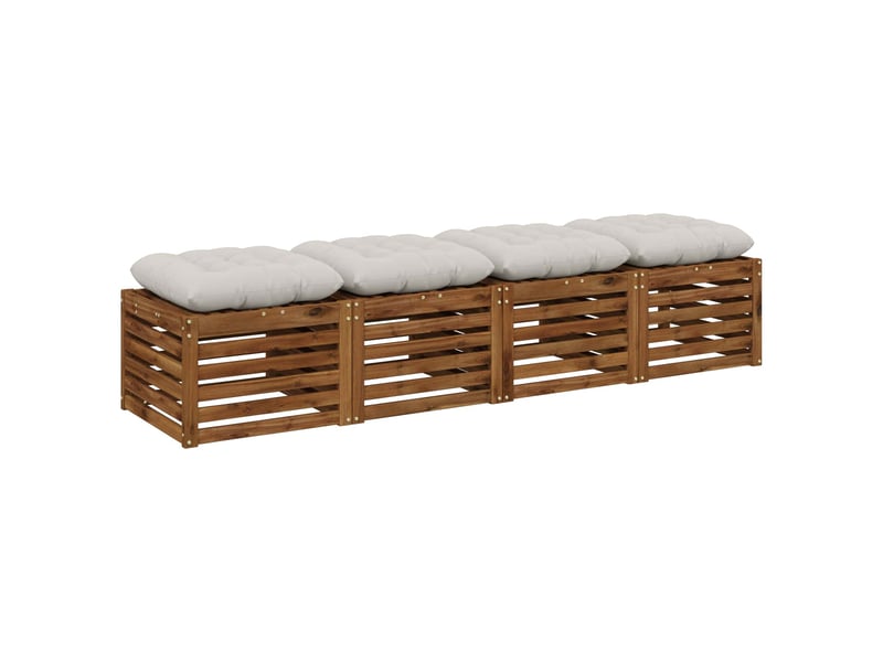  Lot de 4 coussins de siège, coussins d'assise vianen 100 % polyester blanc cf60822  - Conforama C