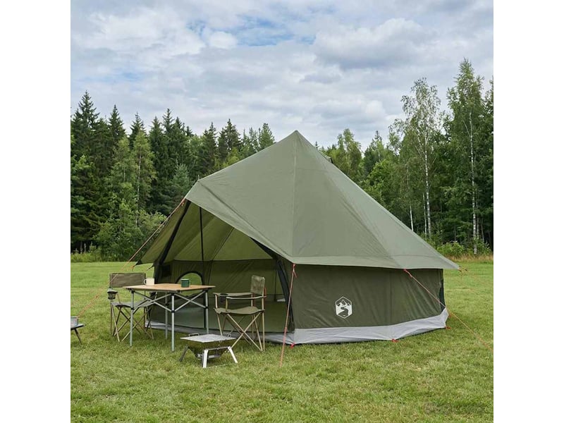  Tente tipi, tente de camping 6 personne vert armée polyester et acier  - Conforama B