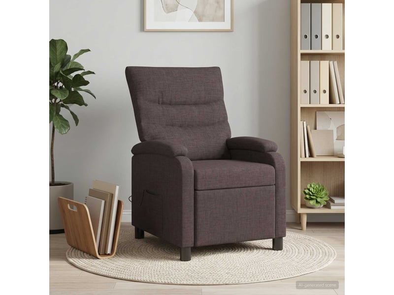 Vidaxl fauteuil de massage inclinable marron foncé tissu - Conforama B