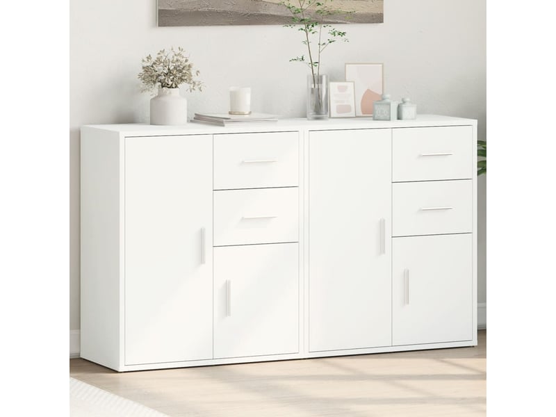  Buffets 2 pcs - bahut - meuble de rangement blanc 60x31x70 cm bois d'ingénierie  - Conforama B
