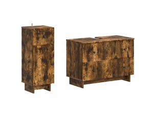 Ensemble de 2 meubles de salle de bain ede chêne fumé cf63139