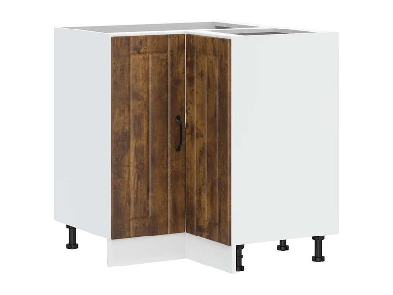 Armoire d'angle de cuisine lucca chêne fumé bois d'ingénierie - Conforama A