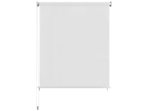 Store enrouleur, store roulant d'extérieur 105 (l) x 140 (h) cm blanc cf47294