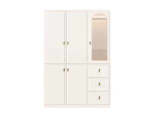 Armoire 5 porte(s) battante 3 tiroir(s) <strong></strong> <strong>Qualité haut de gamme</strong> coloris blanc largeur 48 cm
