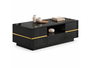 Table basse rectangulaire coloris noir MAISENTIEL  - 50 cmx100 cm