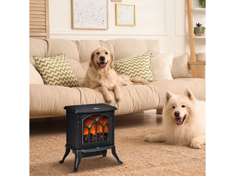 Cheminée électrique portative avec effet flamme, 7501500 w, pour 15 à 20 m², noire - Conforama C