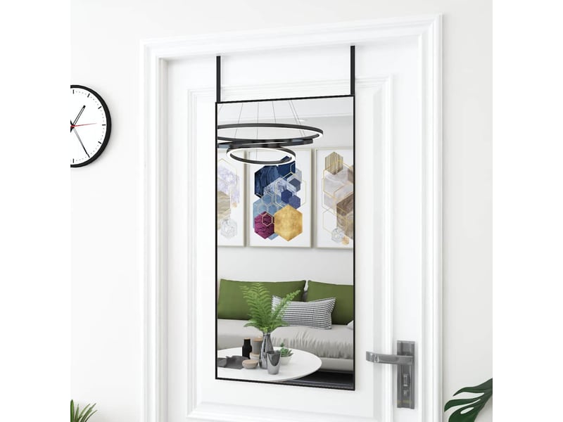  Miroir de porte, miroir décoratif noir 50x100 cm verre et aluminium cf62728  - Conforama B