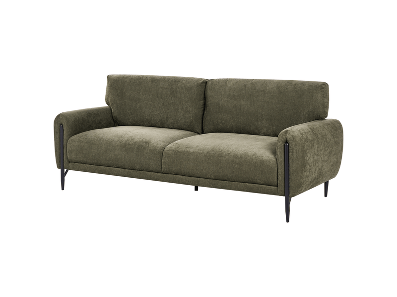  Canapé 3 places skaro tissu chenille vert  - Conforama D
