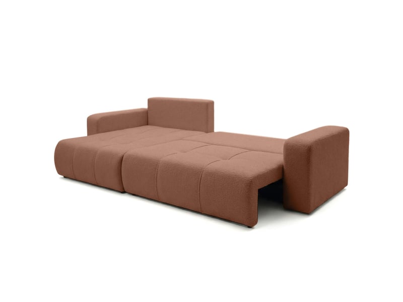  Canapé d'angle bardot max réversible convertible 5 places en tissu bouclette - terracotta BARDOT - Conforama B