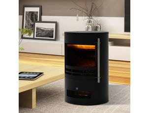 Poêle électrique led 41x41x64,5 cm effet de flammes métal noir
