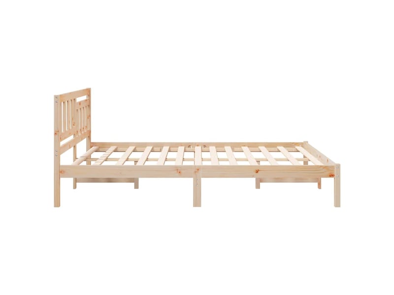 Lit double- lit adulte - cadre de lit avec tête de lit marron 160 x 200 cm pin massif - Conforama D