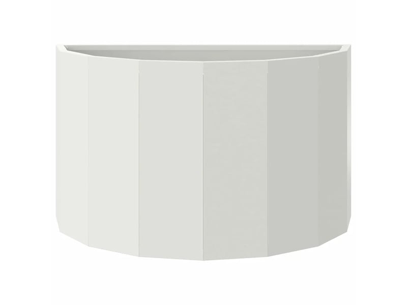  Jardinière demi-ronde moderne extérieur 60 x 30 x 35 cm facile à entretenir en acier blanc 02_0052937  - Conforama B