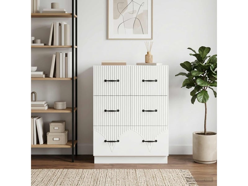 Armoire de rangement bureau, armoire à tiroirs blanc 66 x 34,5 x 87 cm bois d'ingénierie - Conforama B