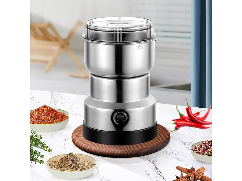  Moulin à grains, multifonctionnel, moulin à grains 150 w, moulin en acier inoxydable, petit récipient en poudre de café, broyeur domestique  - Conforama C