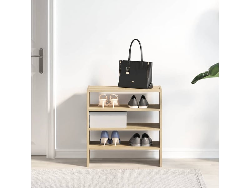  Étagères à chaussures 2 pcs empilable chêne sonoma 60x30x30,5cm  - Conforama C