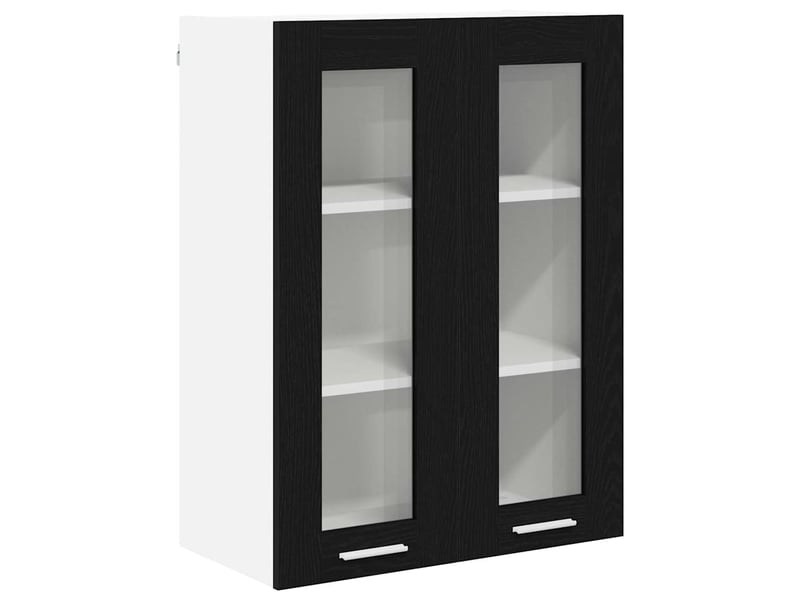 Meuble de rangement, armoire suspendue chêne noir 60x31x80cm bois d'ingénierie shl2116 - Conforama A