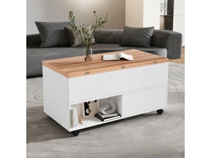 Table basse rectangulaire coloris blanc <strong></strong> <strong></strong> - 50 cmx100 cm
