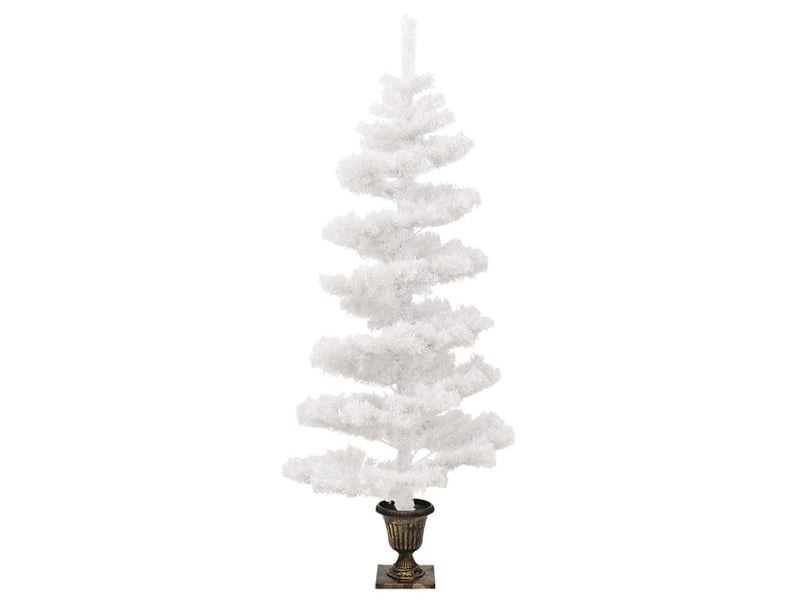  Sapin de noël - arbre de noël hélicoïdal pré-éclairé avec pot blanc 120 cm pvc  - Conforama D