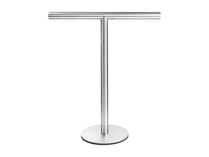 Porte-serviettes, noir mat forme t, fond rond argent, 10.24l, comptoir de cuisine de