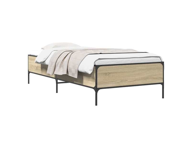  Lit simple- lit adulte -  cadre de lit chêne sonoma 80 x 200 cm bois d'ingénierie  - Conforama A