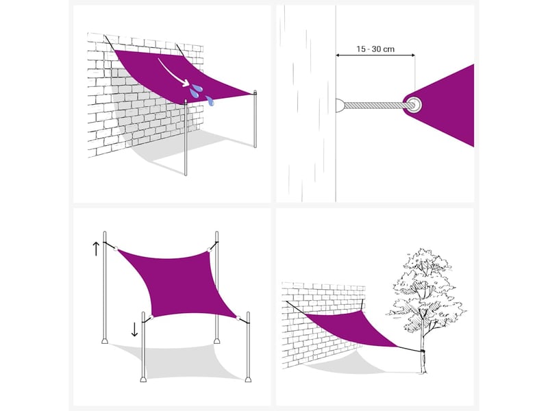  Voile parasol - voile d'ombrage tissu oxford triangulaire 4x5x5 m vert foncé  - Conforama D