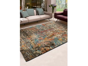 Tapis rectangulaire atticgo karia multi 100% polypropylène heat-set frisé, envers jute