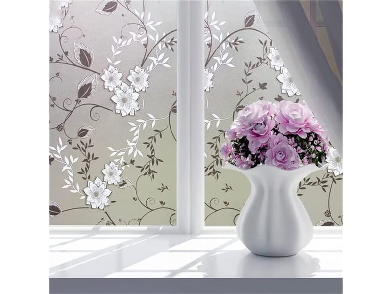  Film fenetre anti regard occultant fleur film electrostatique vitre 50x200cm  - Conforama B