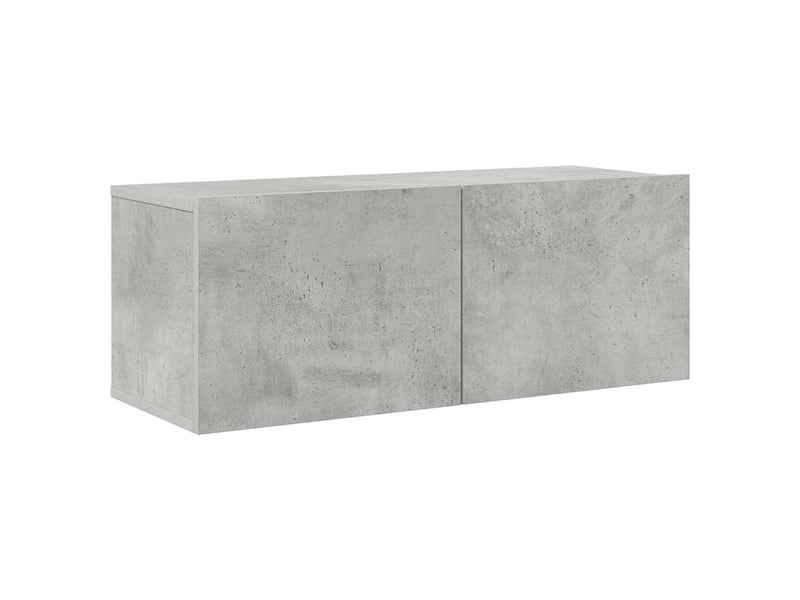  Ensemble de meubles tv 4 pcs gris béton bois d'ingénierie shl69517  - Conforama E