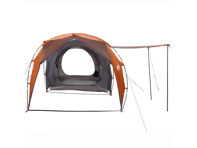  Tente tunnel, tente de camping 4 personne gris et orange shl806  - Conforama E