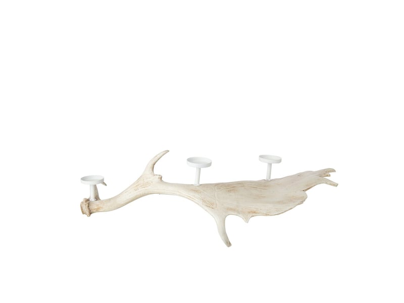  Chandelier ramure 3 têtes lior 62cm beige  - Conforama C