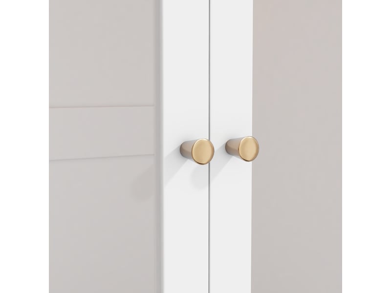  Armoire blanche avec éclairage led et portes en verre - penderie 3 tiroirs 80x50x200 cm  - Conforama R